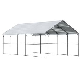 VEVOR Heavy Duty Metal Carport, 13' x 26' Outdoor Carport with Galvanized Steel Frame & Roof, Car Tent Garage Shade with Removable Sidewalls