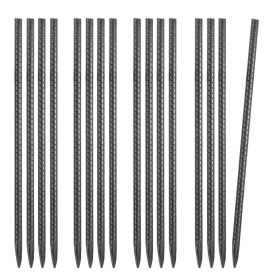 VEVOR Rebar Stakes, 16-Inch, Heavy-Duty 0.45 in Diameter, Straight Galvanized Steel Ground Anchors with Chisel Point End & Rust-Resistant Coating