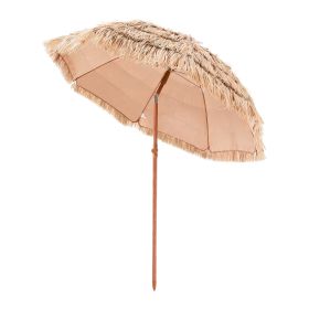 VEVOR Tiki Umbrella, 6.5 ft Thatched Patio Umbrella with Tilt, Hawaiian Style Beach Parasol with Durable PP Thatch and 8 Metal Ribs