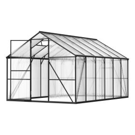 VEVOR 8 x 12 FT Polycarbonate Greenhouse, Heavy Duty Outdoor Green House with Adjustable Vent & Push-Pull Lockable Door, Quick Setup