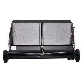 VEVOR 52 in Tow Behind Lawn Sweeper, 26 cu.ft. Large Yard Sweeper, Adjustable Sweeping Height, Heavy Duty Leaf & Grass Collector with Dumping Rop