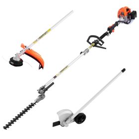 VEVOR Gas Hedge Trimmer, 2 Cycle Gas Power Handheld Hedge Trimmer, 4-in-1 26cc Weed Eater with Protective Gear Set, Includes Hedge and String Tri