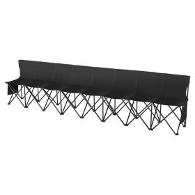 VEVOR Portable Folding Bench, 8 Seat Foldable Soccer Bench with Side Pockets and Carrying Bag