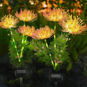 4 Pack Solar Garden Lights Outdoor, Solar Flower Lights For Yard With Lighting Modes, Glowing Flowers & Stems, Auto ON/Off Outdoor Light For Gard (Option: 4Pcs)