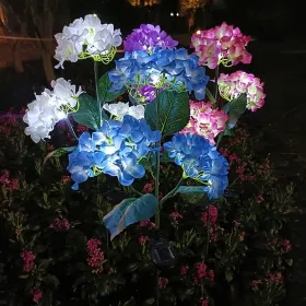 4-piece Set Of Outdoor Solar Courtyard Lights - Larger And More Realistic Embroidered Ball Flower Lights, Courtyard Garden Lawn Channel Outdoor C (Option: 4Pcs)
