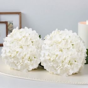 65 Pcs Artificial Silk Hydrangea Flowers 9.8 In Bouquet Arrangement White (Option: White)
