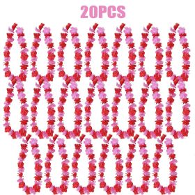 20 Packs Hawaiian Flower Necklace Hawaiian Leis Summer Beach Vacations Leis (Option: W13477517)