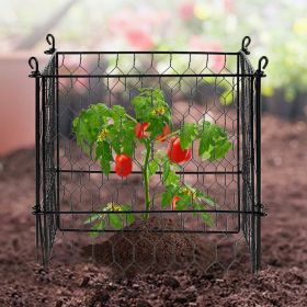4 Pack Plant Protectors From Animals, 13.4'' X 13.4'' Chicken Wire Plant Protector, Plant Cages For Outdoor Plants, Flowers & Vegetables, Keeps B (Option: Black)