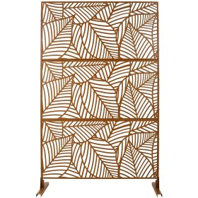 Outdoor  Indoor Privacy Screen Metal Privacy Screen 76 Hx48 W, Freestanding Decorative Privacy Screen For Deck Balcony Patio, Privacy Fence Panel (Option: Brown)