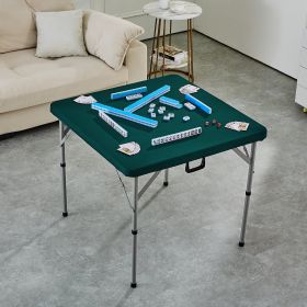 Mahjong Table Fold-in-Half 4 Player Card Table & Wear-Resistant Tabletop (Option: White)