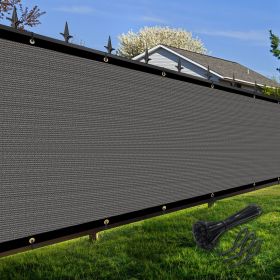 Artpuch Privacy Fence Screen Dark Grey Customized Outdoor Mesh Panels for Backyard, Balcony,Patio,Construction Site with Zip Ties (Color: Dark Grey, size: 4x285 ft)