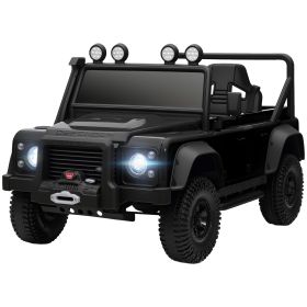 Electric Car For With Remote Control, Dual Motors, Spring Suspension, LED Lights, Black (Option: Black)
