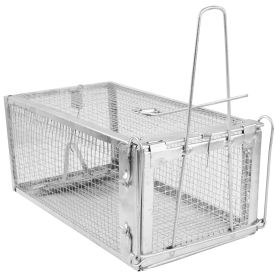 2 Pack Or 1 Pack Options Rat Trap Cage Humane Live Rodent Trap Cage Galvanized Iron Mice Mouse Control Bait Catch With Detachable U Shaped Rod (Option: 1PACK)